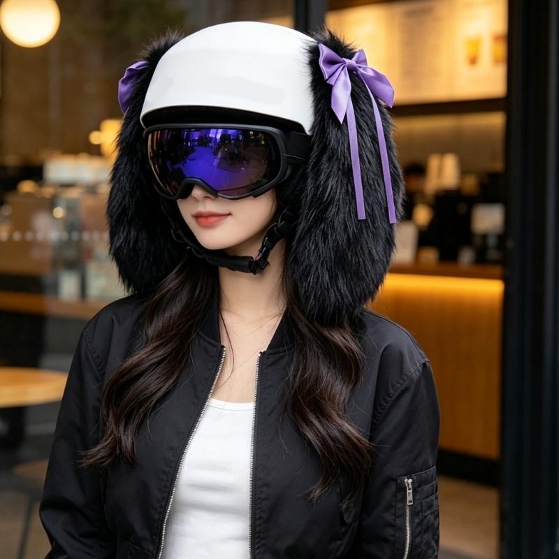 Women Accessories Description - زوج ملحقات خوذة الأذن الطويلة القابلة