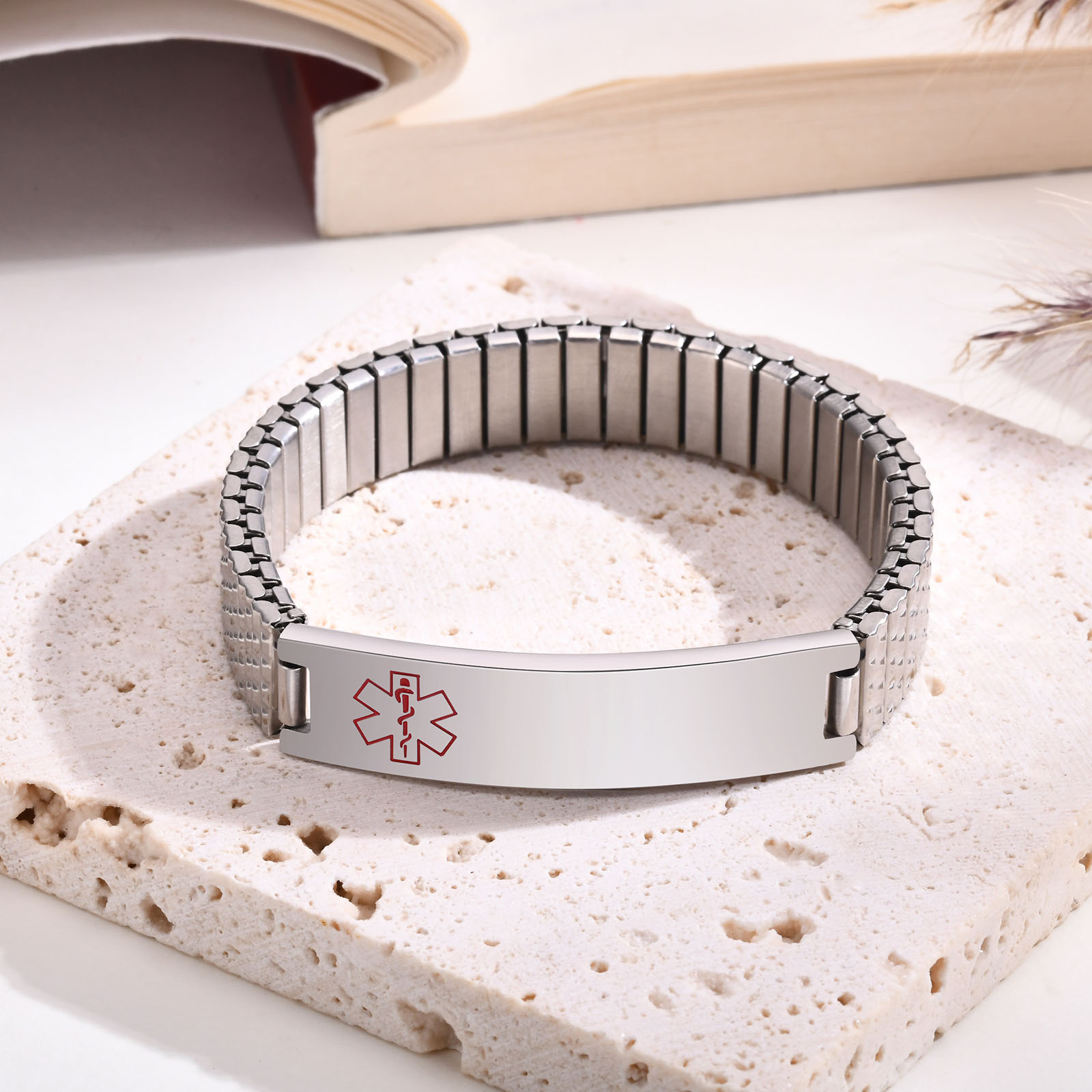 Resin Bangle Bracelet - Vnox الفولاذ المقاوم للصدأ الطبية تنبيه