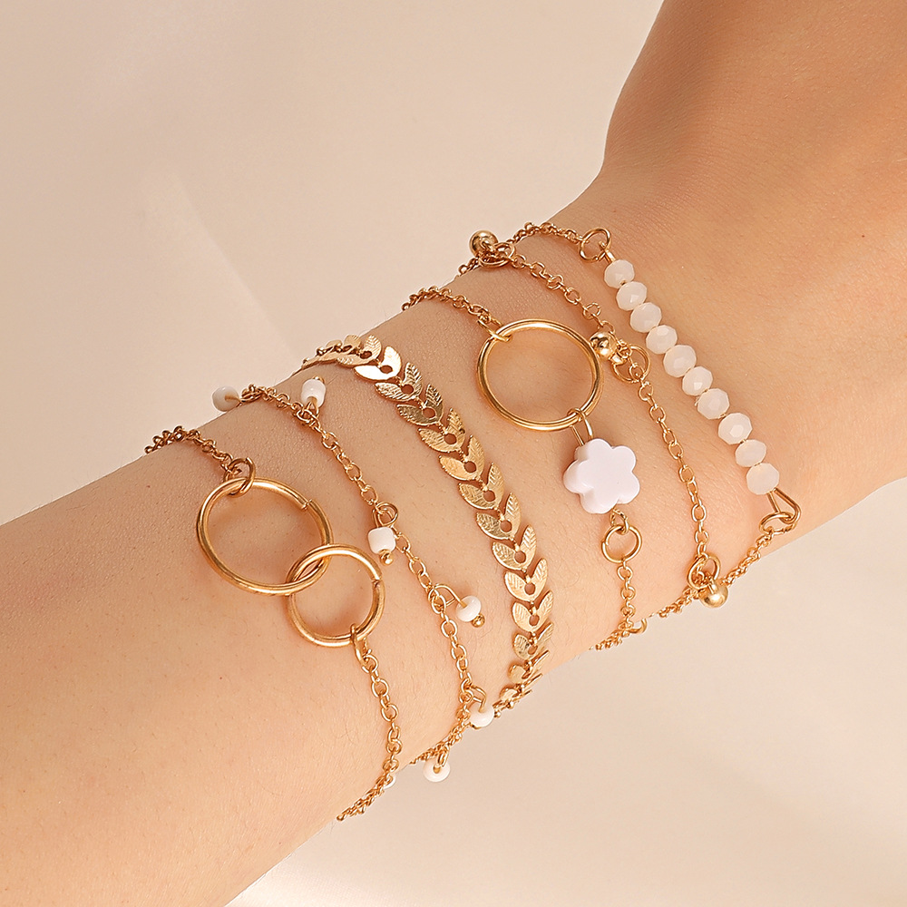 Resin Bangle Bracelet - 6 قطعة مجموعة الذهب اللون سوار