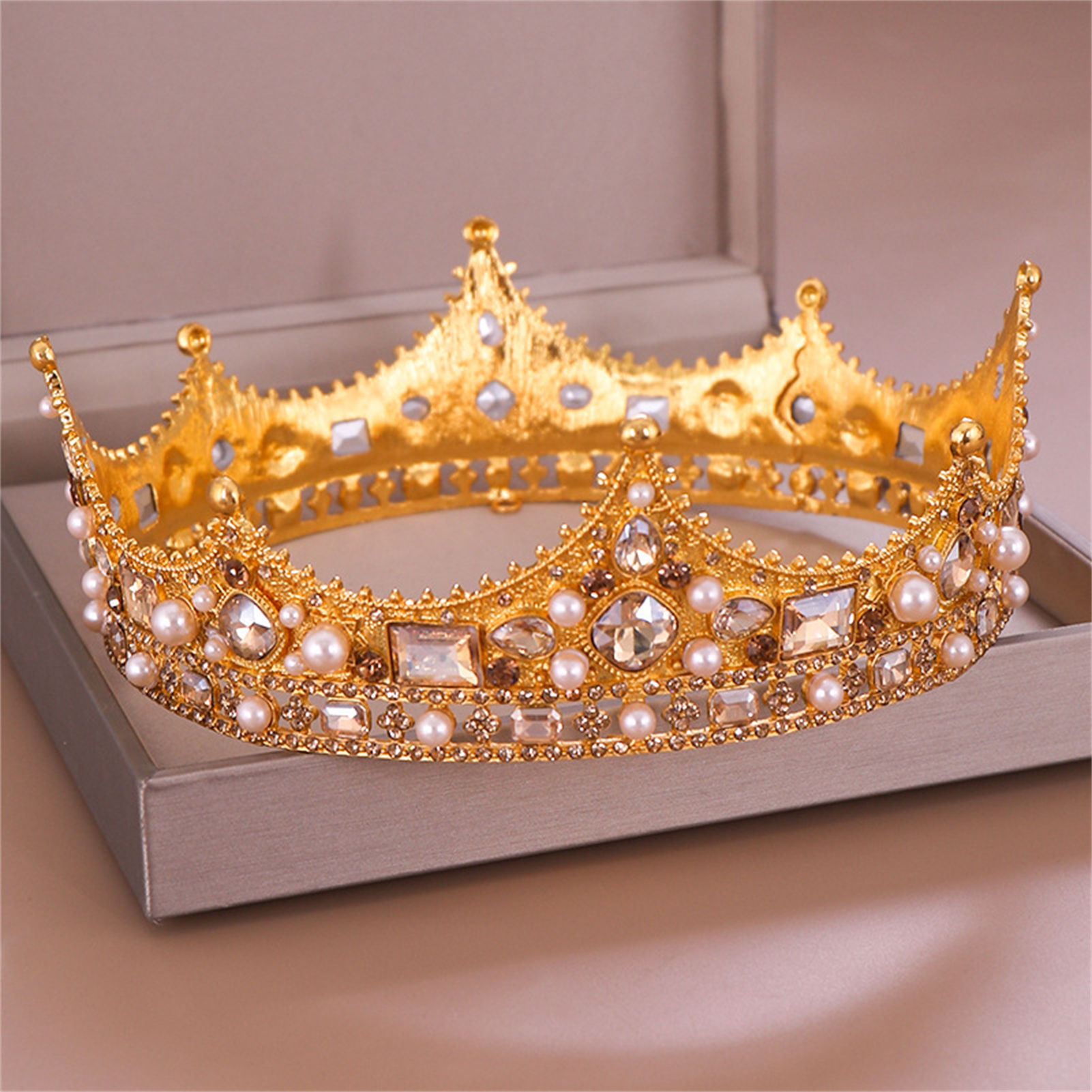Women'S Wedding Accessories - سبيكة تاج تيارا ريترو الزفاف حجر