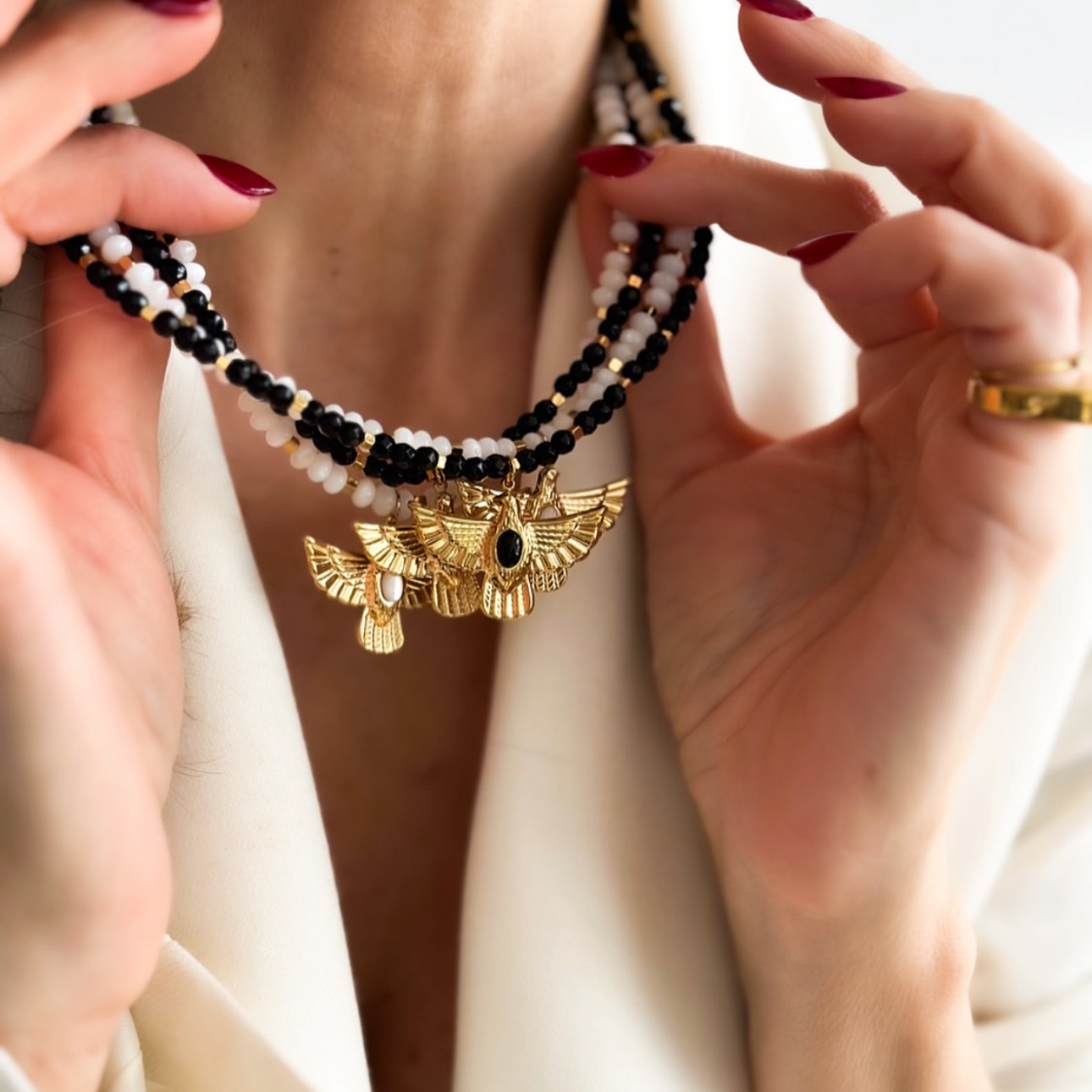 قلادة نسر من الفولاذ المقاوم ل - مراجعة Women'S Eagles Accessories وسعره
