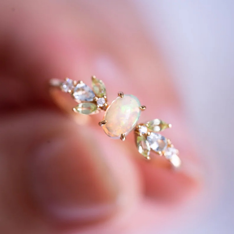 خاتم زركون ذهبي أبيض بتصميم عي - مراجعة Women'S Accessories Australia وسعره